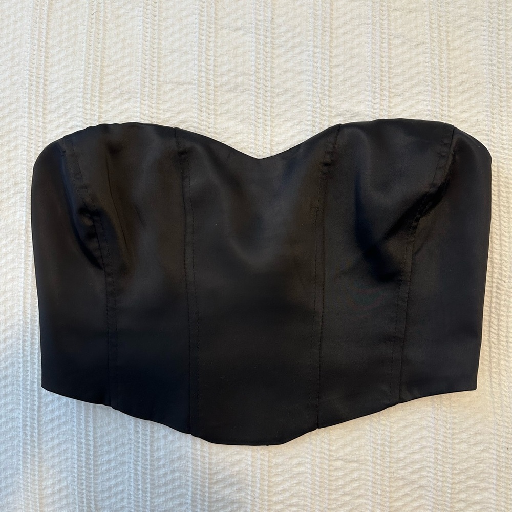 ONLY Cropped Corset Top | Black